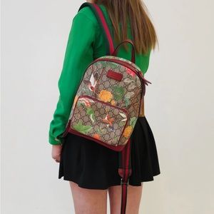 Gucci Red Small GG Supreme Tian Backpack